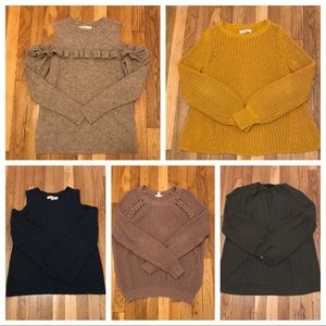 FIVE Sweaters/tops - size small
